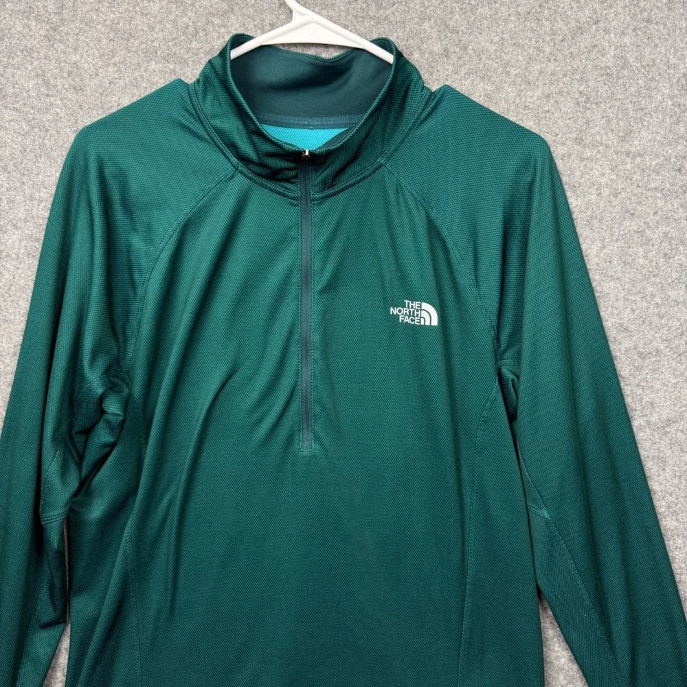 The‎ North Face Mens FlashDry Quarter Zip Pullover Green Long Sleeve Size M